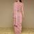 Pink Floral Printed lycra Fusion Saree