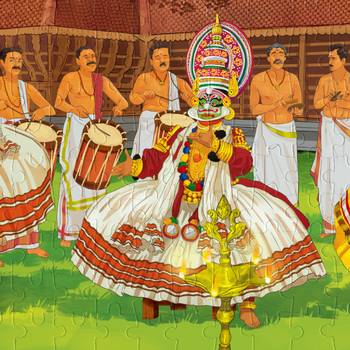 Puzzle - kathakali - 300 pieces - 2d jigsaw puzzle 3