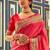 Women's pink soft silk woven saree with unstitched silk blouse piece