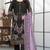 Black faux georgette semi stitched suit with embroidery work