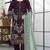 Dark purple embroidered faux georgette suit 