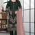 Dark green embroidered faux georgette suit 