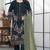Teal embroidered faux georgette suit 