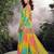Yellow chinon free size stitched suit with embroidery & sequence work-full stitched free size