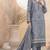 Grey faux georgette semi stitched suit with embroidery work