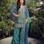 Blue chinon embroidered Suit 