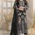 Black faux georgette semi stitched suit with embroidery work