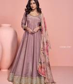 Brown shimmer anarkali Suit