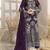Dark purple embroidered faux georgette suit 