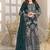 Teal embroidered faux georgette suit 