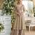 Beige heavy georgette free size stitched suit with sequence & diamond work