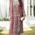 Brown embroidered faux georgette suit 