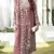 Brown embroidered faux georgette suit 