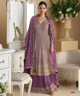 Lavender heavy georgette Suit 1