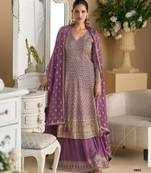 Lavender heavy georgette Suit