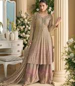 Beige heavy georgette Suit