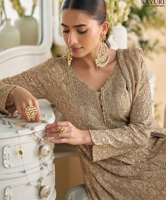 Beige heavy georgette Suit 2
