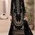 Black velvet semi stitched suit with embroidery work