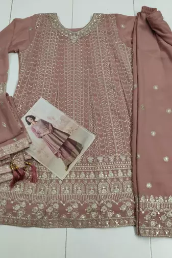 Peach heavy fox georgette Suit