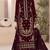 Maroon velvet embroidered suit