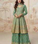 Green heavy fox georgette Suit