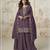 Wine simar with embroidery multi & zarkhan work Palazzo suit