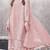 Peach embroidered faux georgette suit 