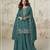 Turquoise simar with embroidery multi & zarkhan work Palazzo suit