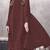 Maroon embroidered faux georgette suit 