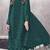 Dark green embroidered faux georgette suit 