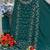 Dark green embroidered faux georgette suit 