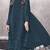Teal embroidered faux georgette suit 