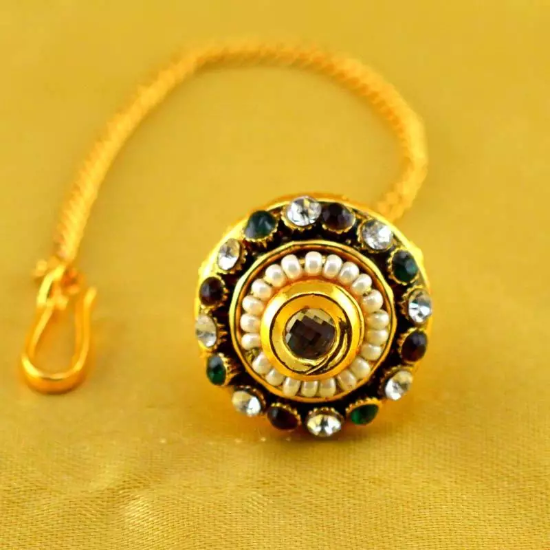 Micro Gold Platted Meenakari Borla