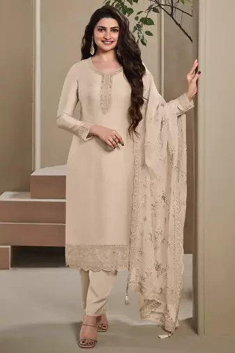 Beige heavy natural crepe Suit