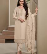 Beige heavy natural crepe Suit