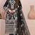 Black faux georgette semi stitched suit with embroidery work