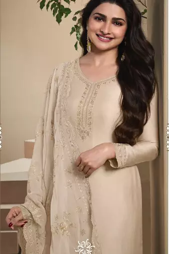 Beige heavy natural crepe Suit