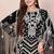 Black faux georgette semi stitched suit with embroidery work