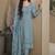 Blue heavy natural crepe Suit