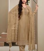 Brown heavy natural crepe Suit