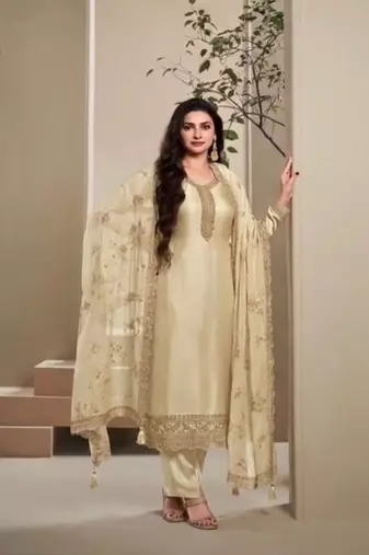 Brown heavy natural crepe Suit