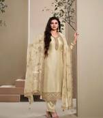  Cream heavy natural crepe Suit