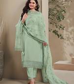 Green heavy natural crepe Suit