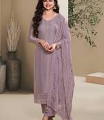 Purple heavy natural crepe Suit