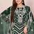 Green embroidered faux georgette suit 