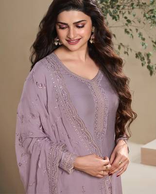 Purple heavy natural crepe Suit 2