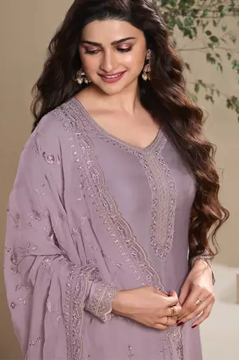 Purple heavy natural crepe Suit
