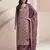 Purple viscose muslin semi stitched suit with sequence & zari work