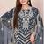 Grey embroidered faux georgette suit 