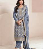 Blue viscose muslin Suit